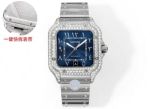 THB Factory Cartier Santos Middle East Version Tape Silver steel case with White diamonds diameter 39.8mm watch